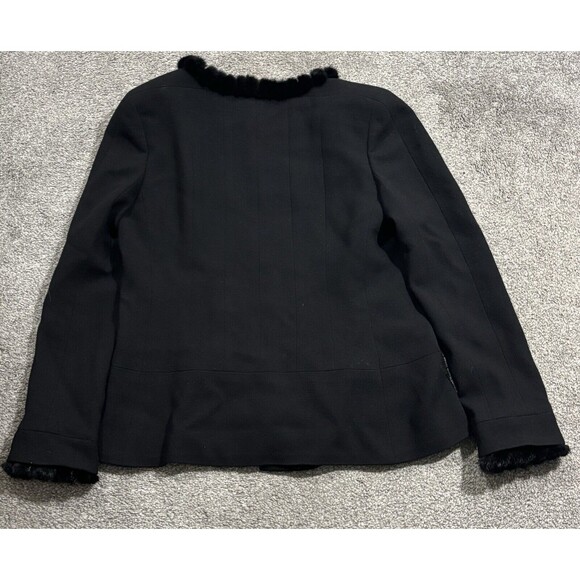 Chanel 03A Mink Fur Wool Black Coat Jacket Women’s Size 44 - Picture 12 of 13